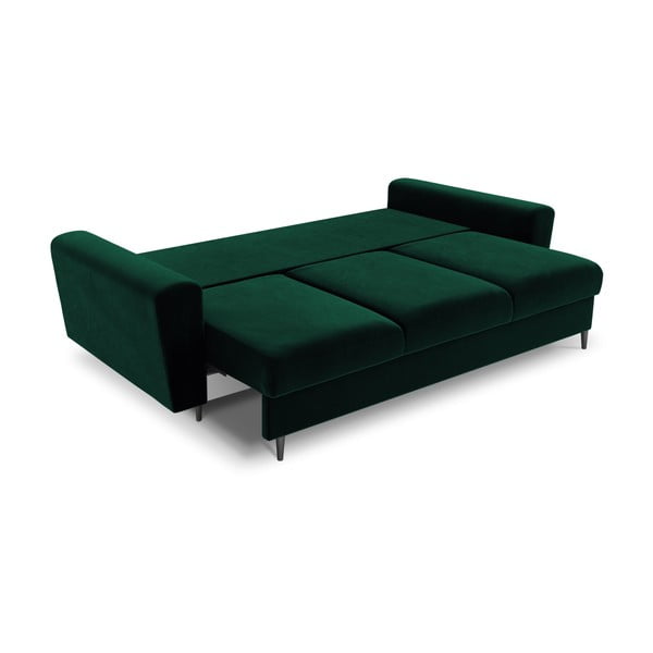 Divano verde allungabile e con contenitore con rivestimento in velluto 235 cm Kyoto – Cosmopolitan Design-image-2
