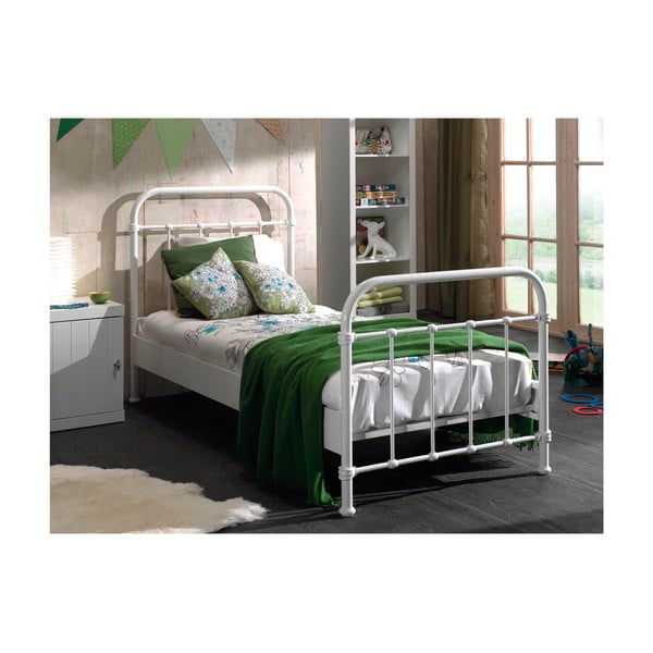Letto per bambini in metallo bianco , 90 x 200 cm New York - Vipack-image-2