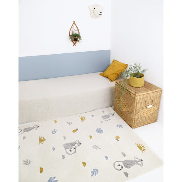 Tappeto per bambini beige, 135 x 190 cm Little Wild Monkey - Nattiot-image-1