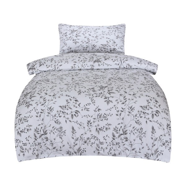 Biancheria da letto grigia in raso di cotone per letto singolo 140x200 cm Gloria – My House