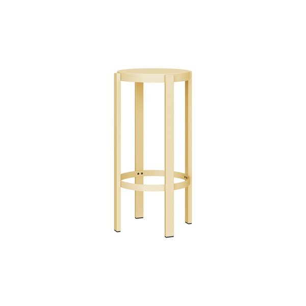 Sedia da bar gialla in acciaio (altezza della seduta 75 cm) Doon – noo.ma