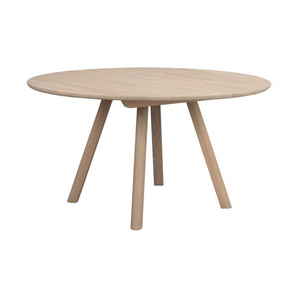 Tavolo da pranzo rotondo in rovere massiccio allungabile ø 140 cm Clapperton – Rowico