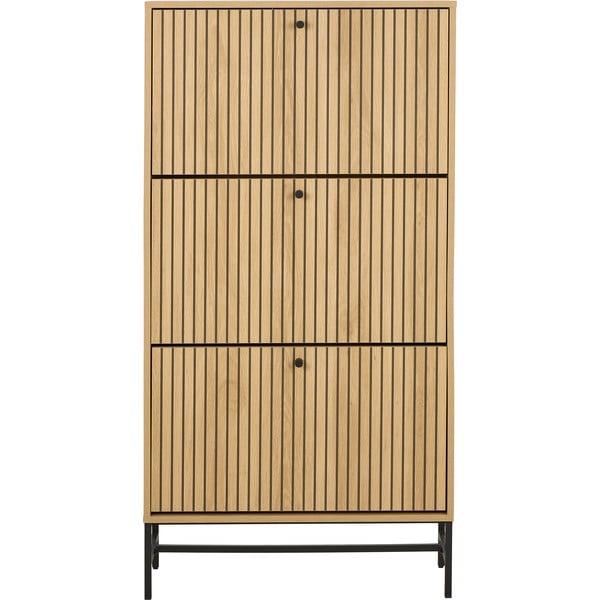 Scarpiera con ante effetto rovere in colore naturale 72x140x25 cm Albany - Actona-image-3