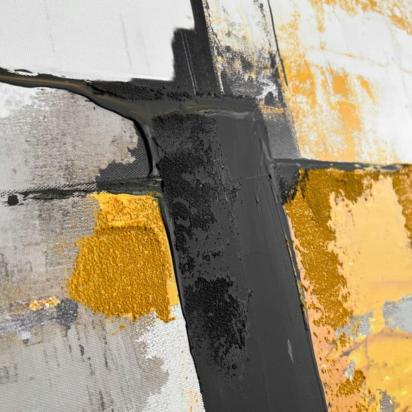 Quadro con elementi dipinti a mano 70x100 cm Jade – Styler-image-4