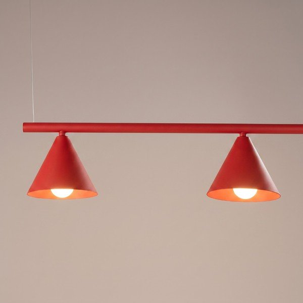 Lampadario rosso in acciaio Zylo – Sollux-image-4