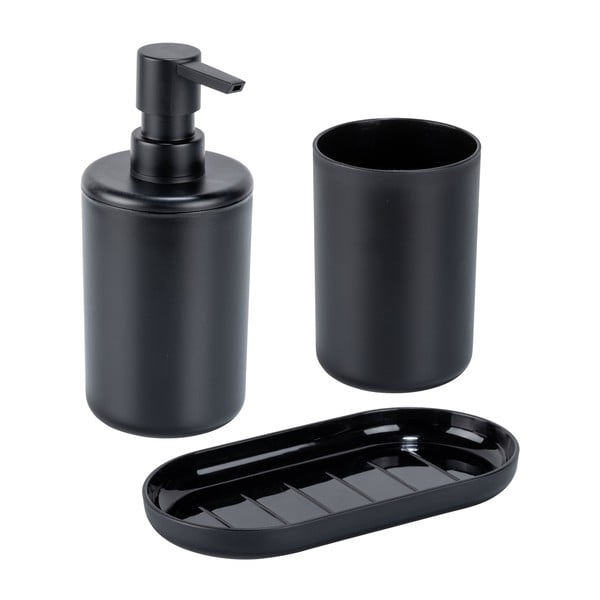 Set di accessori per il bagno nero opaco in plastica Fano – Allstar-image-1