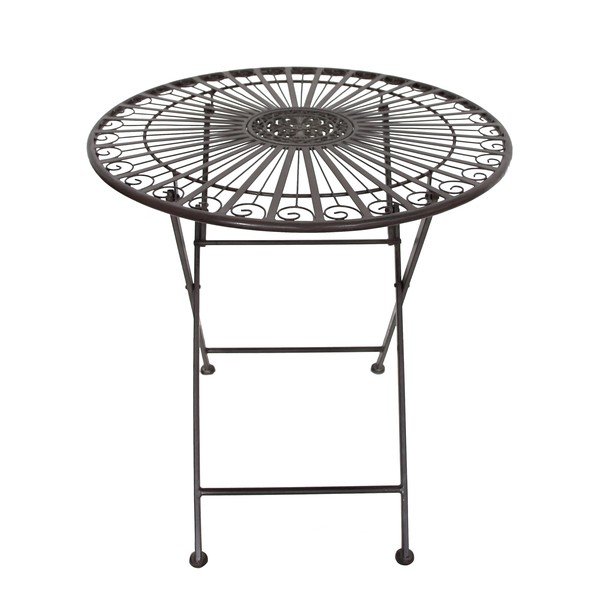 Set da pranzo da giardino in marrone scuro in metallo per 2 persone – Garden Pleasure-image-4