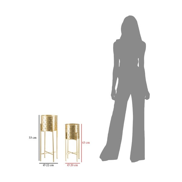 Set di 2 portavasi in oro, altezza 52 cm Golvy - Mauro Ferretti-image-2