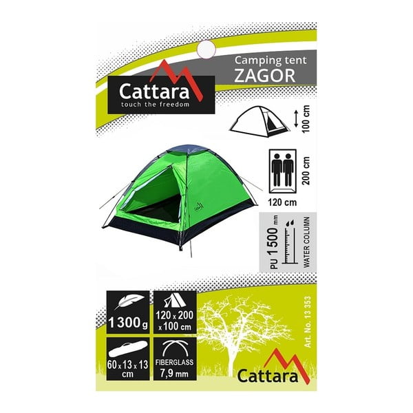 Tenda verde per 2 persone Zagor - Cattara-image-2