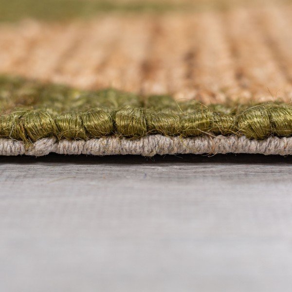 Tappeto verde/di colore naturale in misto iuta tessuto a mano 120x170 cm Effie Diamond – Flair Rugs-image-4