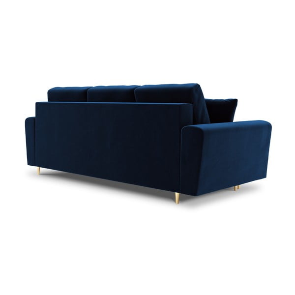 Divano blu allungabile e con contenitore con rivestimento in velluto 235 cm Kyoto – Cosmopolitan Design-image-3