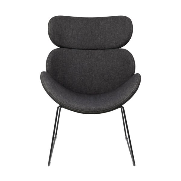 Poltrona grigio scuro con gambe nere Cazar - Actona-image-4