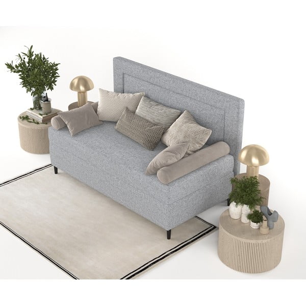 Letto singolo imbottito grigio 90x200 cm Alba - Maison de Rêve-image-3
