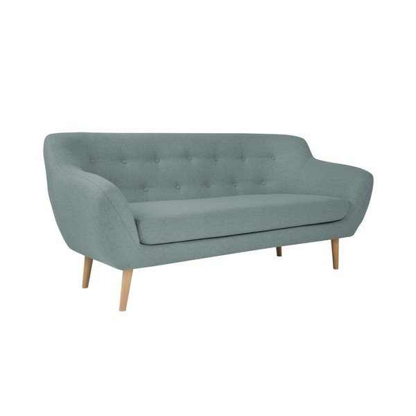 Divano a tre posti verde menta con gambe leggere Sicile - Mazzini Sofas-image-1