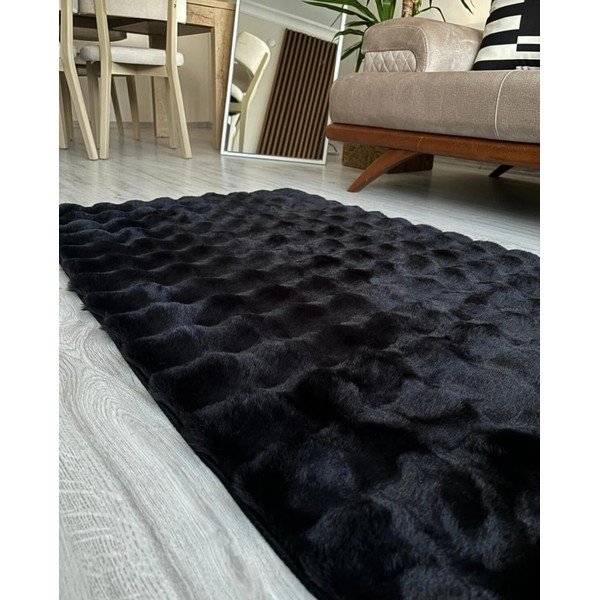 Tappeto nero lavabile 150x230 cm Bubble Black - Mila Home-image-2
