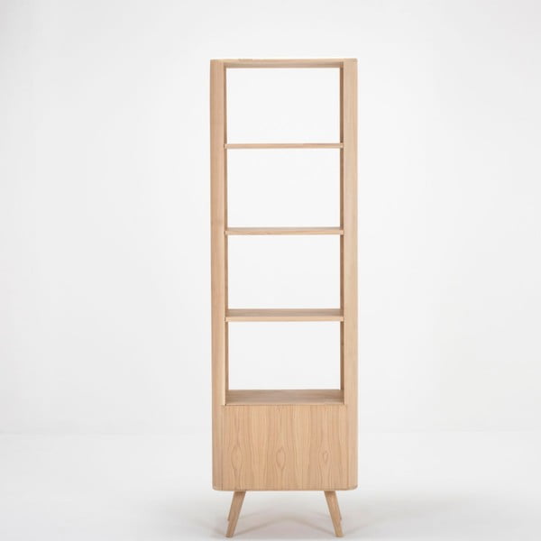 Libreria in rovere bianco 60x196 cm Ena - Gazzda-image-4