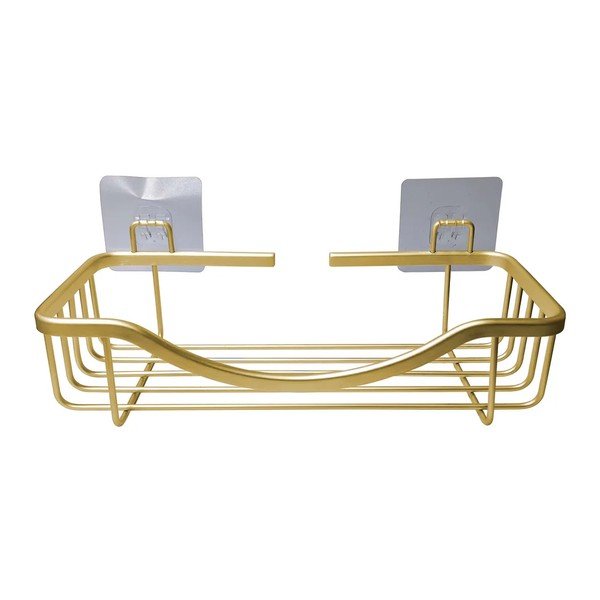 Mensola da bagno senza foratura dorata Filaire Aluminium – douceur d'intérieur