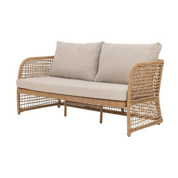 Divano da giardino beige/di colore naturale in rattan artificiale Penzano – Bloomingville-image-3