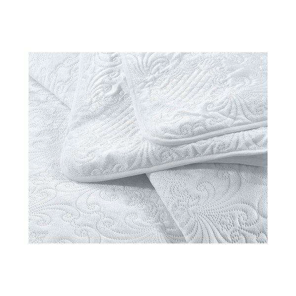 Copriletto bianco in microfibra con due federe Velvet Clara, 250 x 260 cm - Dreamhouse-image-3