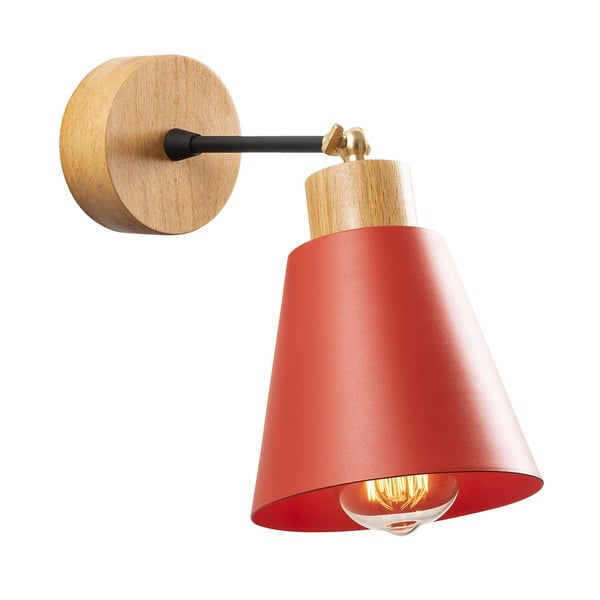 Lampada da parete in colore rosso e naturale ø 14 cm Manavgat - Opviq lights