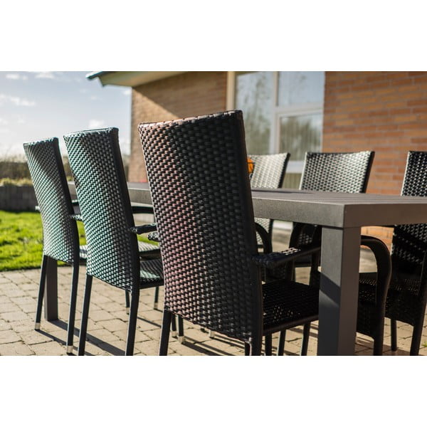 Set di mobili da giardino grigi con 6 sedie Viking XL - Le Bonom-image-1