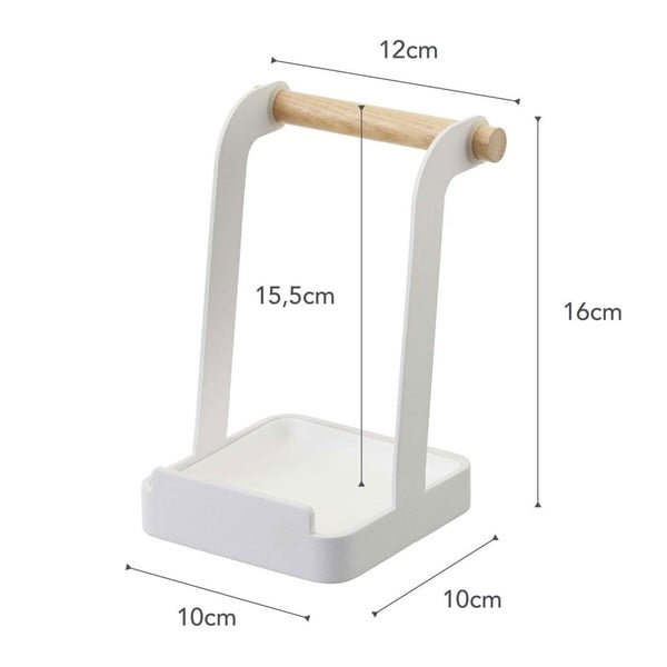 Supporto bianco per coperchio e pentola con dettagli in faggio Tosca - YAMAZAKI-image-2