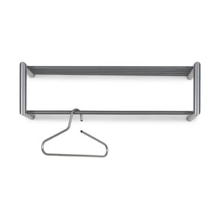 Appendiabiti da parete in metallo color argento con ripiano Smooth - Spinder Design