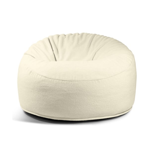 Puof a sacco color crema con rivestimento in bouclé Om 110 – SLOWDOWN-image-2