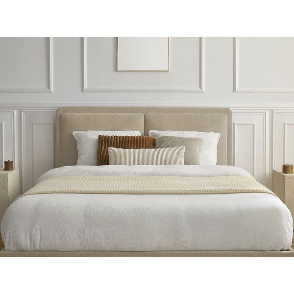 Letto matrimoniale imbottito beige imbottito con rete inclusa 180x200 cm Mara – Bobochic Paris-image-4