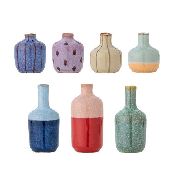 Set di vasi in gres dipinti a mano 7 pz (altezza totale 14 cm) Maien – Bloomingville