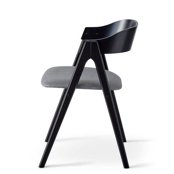 Sedia da pranzo in legno di faggio nero con seduta grigia Findahl di Hammel Mette - Hammel Furniture-image-1