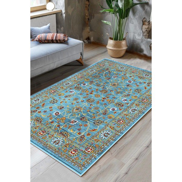 Passatoia turchese lavabile 80x200 cm Quoise – Vitaus-image-1