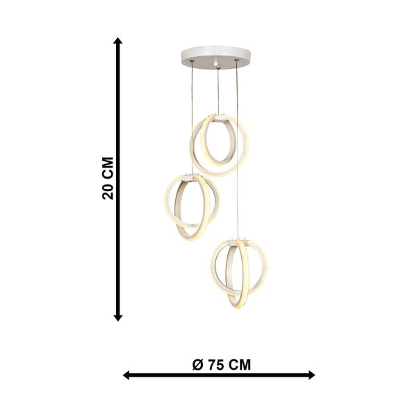 Lampadario LED bianco in metallo ø 20 cm Sezen – Squid Lighting-image-4