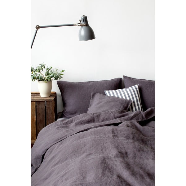 Federa di lino grigio scuro , 70 x 90 cm Dark Grey - Linen Tales-image-1