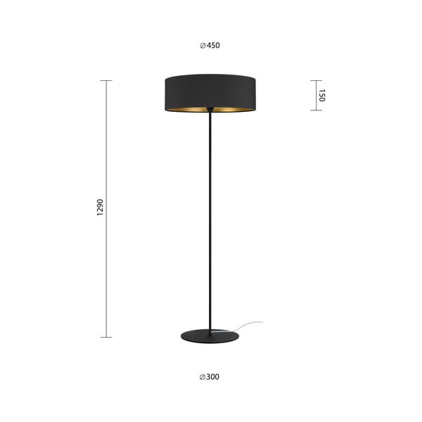 Lampada da terra nero/oro (altezza 129 cm) Tres - Sotto Luce-image-3