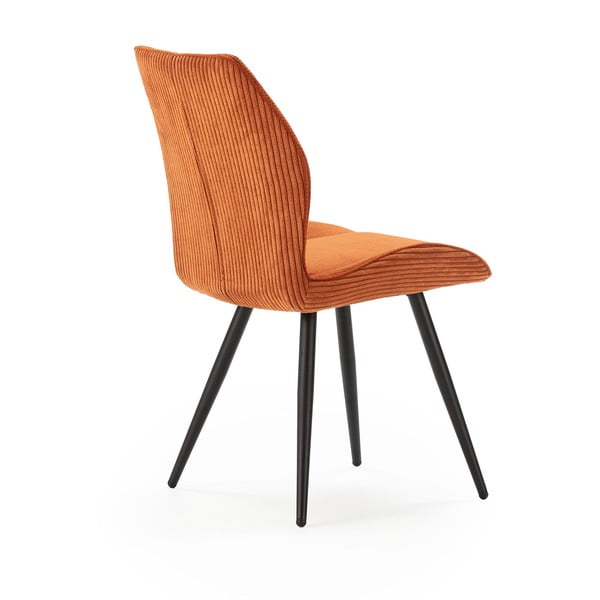 Set di 2 sedie da pranzo in velluto a coste arancione Adaya - Marckeric-image-4