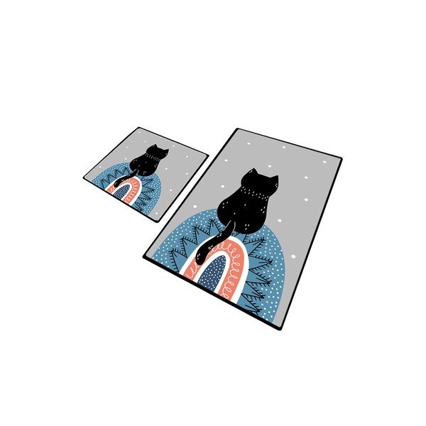 Set di tappetini per il bagno 2 pz 60x100 cm Waiten – Foutastic