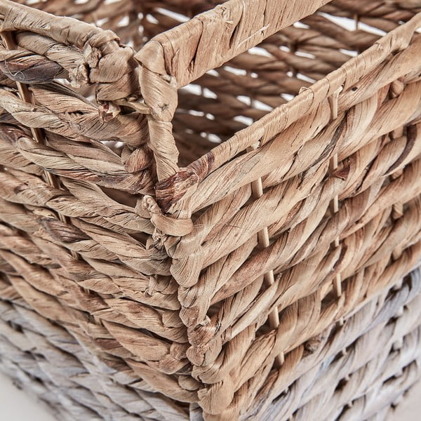 Contenitore in vimini con dettagli bianchi Woody - Kave Home-image-1