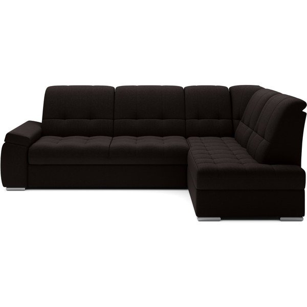 Divano angolare marrone allungabile/con contenitore (con penisola a destra/a L) Sado – ELTAP