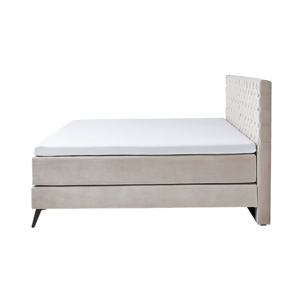 Letto boxspring bianco/color crema 200x200 cm La Maison – Meise Möbel-image-3