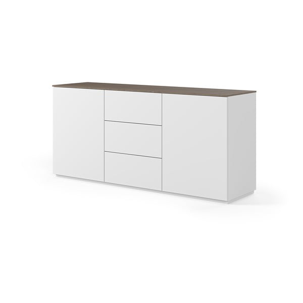 Cassettiera bianca in noce con 3 cassetti e 2 ante Join - TemaHome-image-1