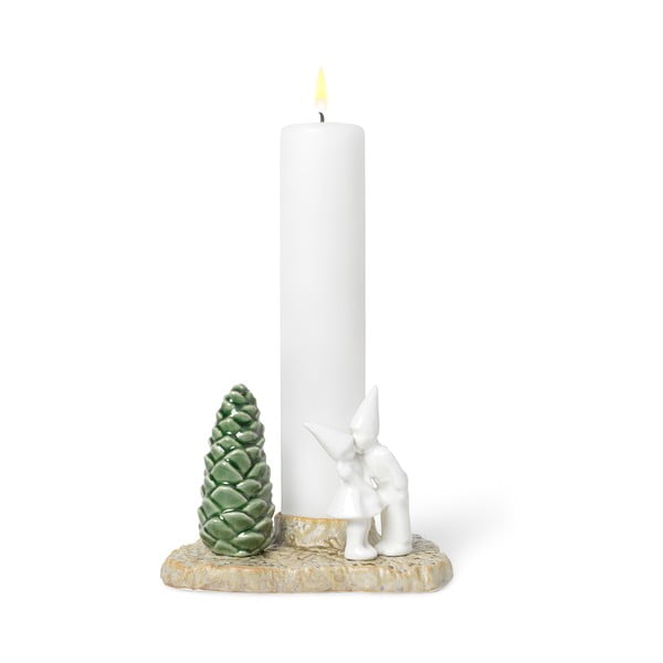 Portacandele natalizio in gres Bacio di Natale, lunghezza 17 cm Christmas Tales - Kähler Design-image-1