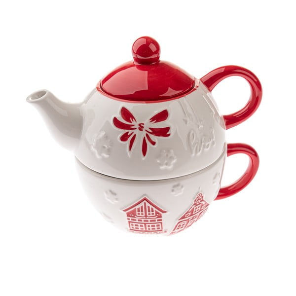Set da tè bianco in ceramica a tema natalizio Christmas cottage – Dakls