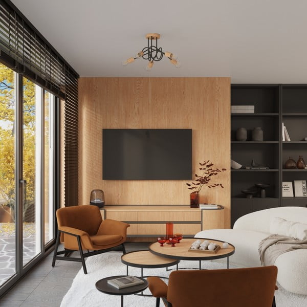 Plafoniera nera/di colore naturale 15x61 cm Tumber – Sollux-image-4