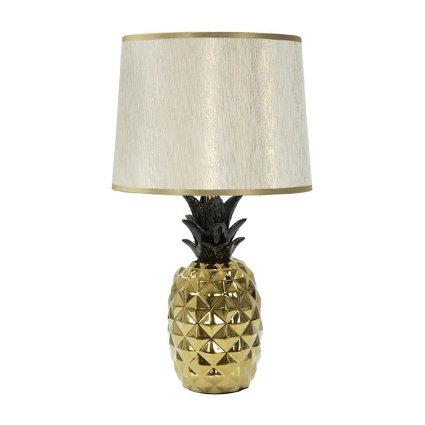 Lampada da tavolo bianca con design dorato Glam Pineapple - Mauro Ferretti