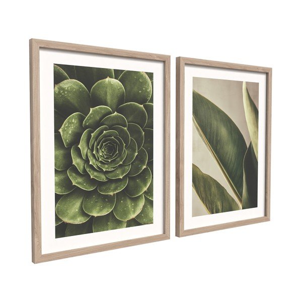 Set di dipinti stampati con cornice inclusa 2 pz 30x40 cm Beauty Green – Styler-image-2