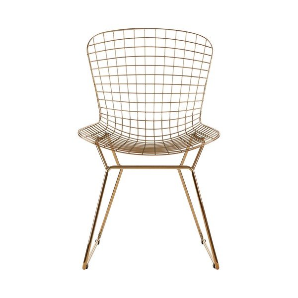Sedia da pranzo dorata in metallo District – Premier Housewares-image-2