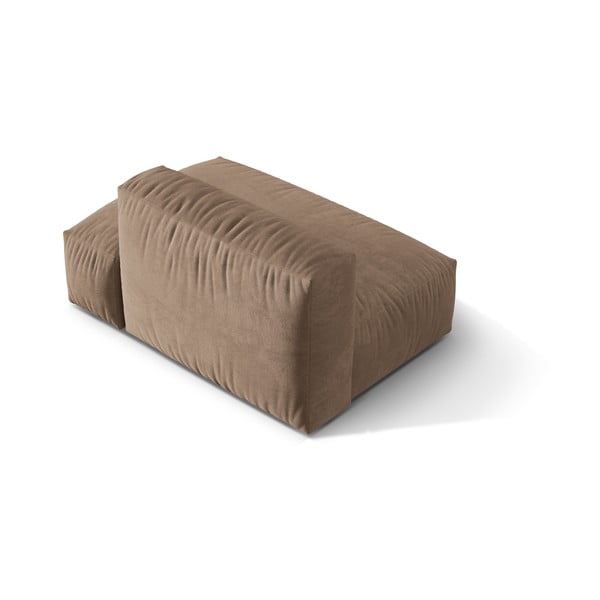 Parte divano componibile marrone chiaro (con penisola a destra) con rivestimento in velluto Martina – Micadoni -image-2