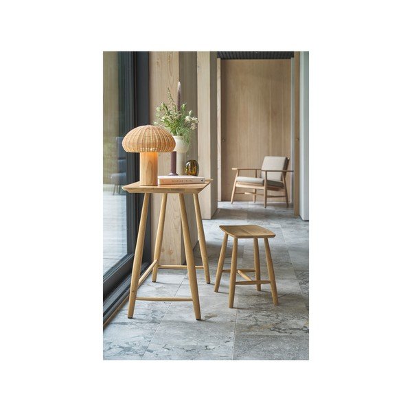 Lampada da tavolo a LED in colore naturale con paralume in rattan (altezza 32 cm) - Villa Collection-image-2