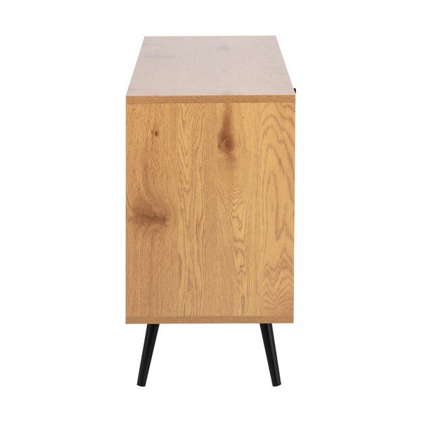 Mobile TV nero-color legno naturale effetto rovere 124x75 cm Wilma - Actona-image-4